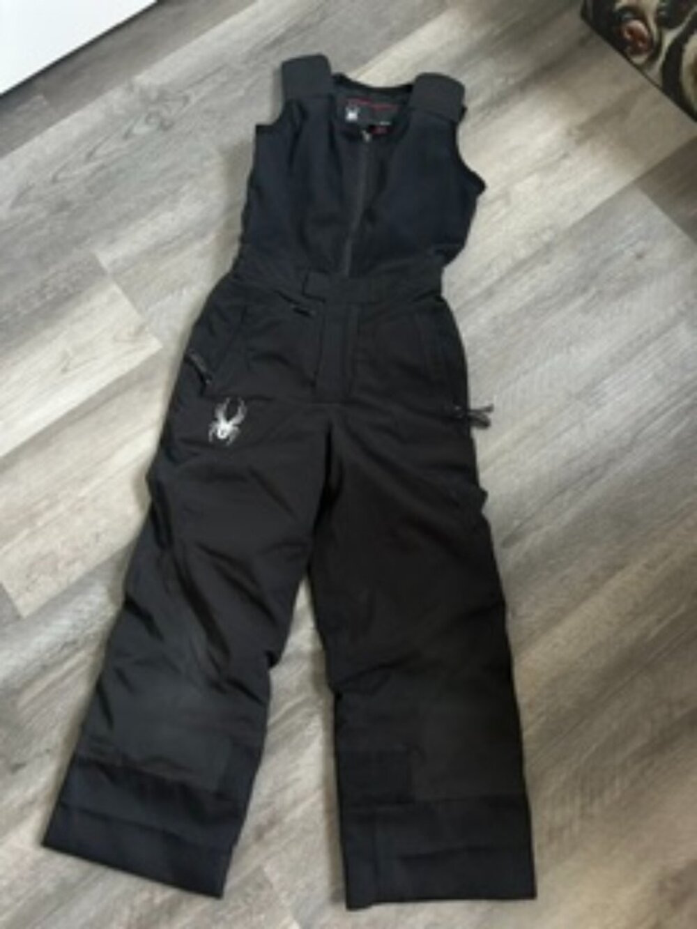 Spyder Boys Ski Bib Snow Pants Size S 8 Black Small to Tall